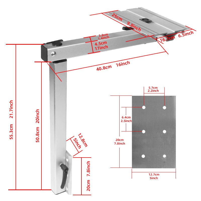 Suport de Masă Lagun din Aliaj de Aluminiu - Reglabil, Rotativ și Mobil - CamperShop